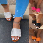 Womens Studded Slip On Sandals Sliders Home Mules Slippers Shoes Slippers Ladies