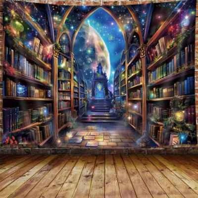 Fantasy Knowledge Galaxy Extra Large Tapestry Wall Hanging Wall Art Background - Image 1 of 4