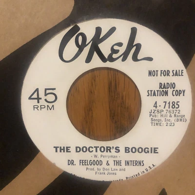 DR. FEELGOOD & THE INTERNS - THE DOCTOR'S BOOGIE, OKEH, PROMO 45 RPM, 1963, NM ! - Image 1 of 4