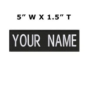 5 Zoll x 1,5 Zoll personalisiertes Namensschild maßgeschneidert "IHR NAME" bestickt Zum Selbermachen Aufbügeln - Bild 1 von 30