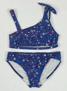 Girl's Youth Speedo Patriotic Two-Piece UPF 50+ Swimsuit Bikini Swim Set - Picture 1 of 2