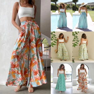 Leisure Exclusive Comfortable Wide Leg Loose Relaxed Fashion Women's Pants - Picture 1 of 21