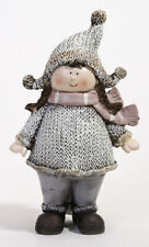 Winterkind Mädchen mit Schal und Mütze,16x9x6,5 cm Dekofigur winterdeko