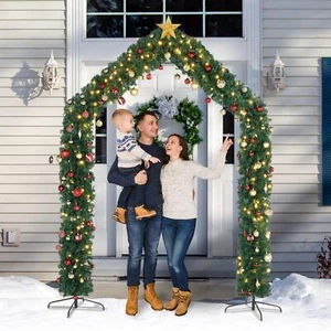 8.5FT PVC Christmas Holiday Arch with 1860 Branches for Festival Wedding Party - Picture 1 of 8
