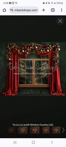 2 Baby Traumkulissen Weihnachten Fa La La Lavish rot Weihnachtsmann Kaminfenster - Bild 1 von 4