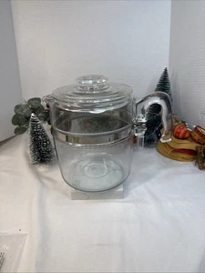 Caffettiera vintage Pyrex Flameware vetro 9 tazze #7759 usata in ottime condizioni solo pentola e coperchio - Foto 1 di 13