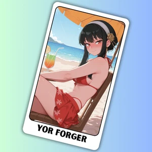 Custom Collectible Sexy Anime Waifu Sticker Card 2.62" x 4.52" - Picture 1 of 3
