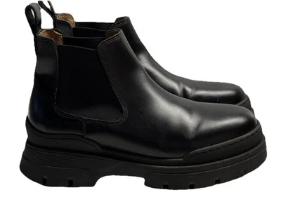 & Other Stories Chunky Chelsea Black Leather Boots Women’s Sz 7/ E38 Gently Used - Image 1 of 4