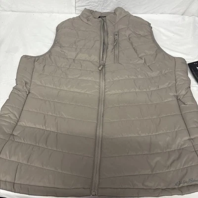 Chaleco acolchado alpino Eddie Bauer XL - color ceniza (gris/beige) nuevo con etiquetas Foto 1 de 4