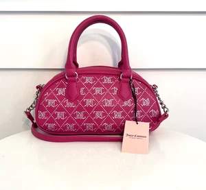 NUEVO Juicy Couture Bandolera Frambuesa JC Cristal Logo Cartera Bolso Cartera Nuevo con Etiquetas - Imagen 1 de 5