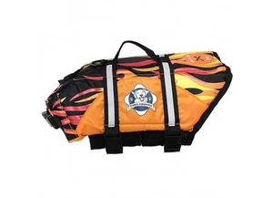 Paws Aboard F1400 (M Medium) - Racing Flames Nylon Dog Life Jacket - Picture 1 of 5