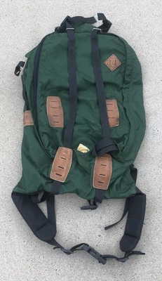 VTG Kelty Hiking Backpack Internal Metal Frame Outdoors Green W Leather Canvas - Image 1 of 4