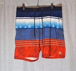 ZeroXposur Men's Large UPF 50+ Sun Protection Quick Dry Swim Trunks Navy Stars - Picture 1 of 6