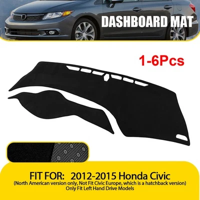 Cubierta de salpicadero cubierta de salpicadero alfombrilla alfombrilla ajuste 2012 2013 2014-15 Honda Civic 1-6X Foto 1 de 4