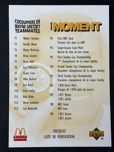 1998-99 Upper Deck Ice McDonald's Upper Deck McDonald's Ice Checklist - Picture 1 of 2