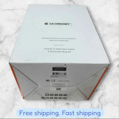 Le Creuset Demi Kettle Set W/ 2 14 Oz Mugs-Meringue BRAND NEW IN BOX SHIPPING - Image 1 of 4