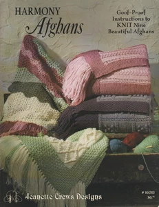 Harmony Afghans - KNIT PATTERN - Goof Proof Instructions - 9 Designs - Picture 1 of 2