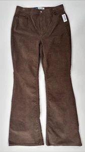 Old Navy Cordhose Damen 14 braun Schlag höher hoher Bund Disco Stretch NEU - Bild 1 von 11