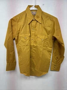 New Kids Tem Tex Yellow Long Sleeve Pearl Snap Size 12 Large LL-25 - Picture 1 of 11