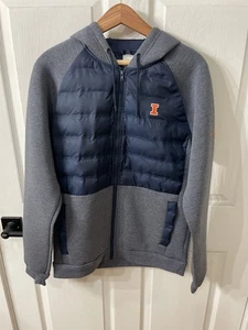COLUMBIA Fighting Illini Comfort Hooded Raglan Jacket Illinois Mens S  U of I  - Picture 1 of 14