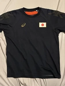 Asics Team Japan Wrestling Shirt mit Nationalflagge Größe M Navy Official Tee - Bild 1 von 2