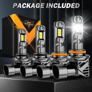 AUXBEAM 9005/HB3 9006/HB4 LED Headlight 4 Bulbs 25000LM 6500K Super Bright White - Picture 1 of 12
