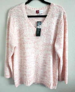 Light Pink Dress sweater Top with Glitter accents XL - Picture 1 of 9
