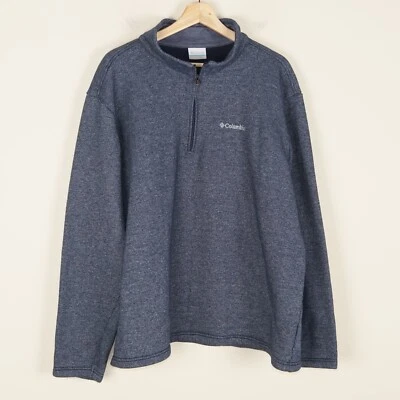 Columbia Great Hart Mountain III Half Zip Fleece Blue Sweater Mens Sz XXL - Image 1 of 4