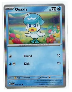 Pokemon Scarlet & Violet Mirage Holo Quaxly - 052/198 - COLLEZIONE PALDEA - Foto 1 di 1