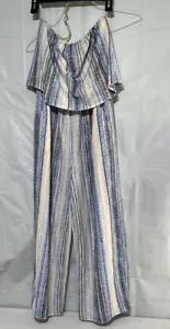 Pagliaccetto Kingston grigio gamba larga senza spalline maglione casual donna taglia small bohemien - Foto 1 di 4