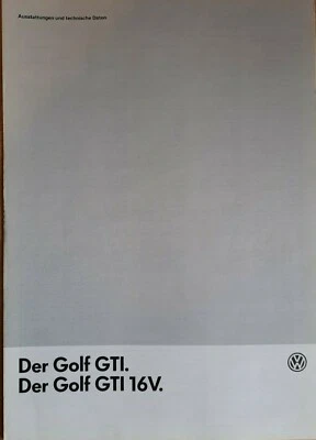 August 1986 VOLKSWAGEN GOLF GTi / GTI 16V car sales brochure, German text - Image 1 of 4