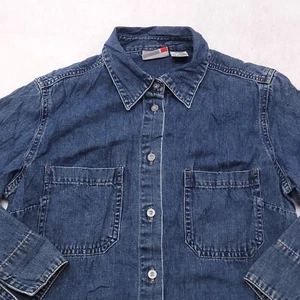 Arizona Jeans Co Button Up Denim Long Sleeve Jacket Womens Size Small S Blue - Picture 1 of 11