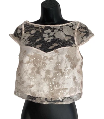 Coast Nicia Sequin Lace Top Size 8 Blush Brand New - Image 1 of 4