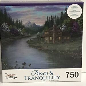 The Jigsaw Puzzle Factory 750 Piece Peace & Tranquility 'The Cabin' New
