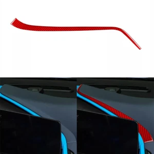 Tira de moldura de tablero de instrumentos de consola central de fibra de carbono roja para Corvette C8 20-24 - Imagen 1 de 11