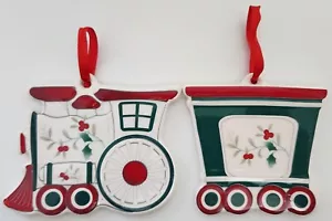 Pfaltzgraff Winterberry Ornaments Christmas Set of 2 Train 2014 New w/o tags. - Picture 1 of 2