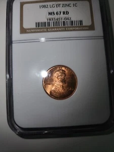 1982 LG DT Zinc Cent NGC MS67 Very Solid Strike! - Picture 1 of 3