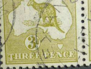 3d Deep Olive-Green Pair Flaw T of Three & Dated 1 AP 11. ACSC. 3rd WMK VFU - Picture 1 of 3