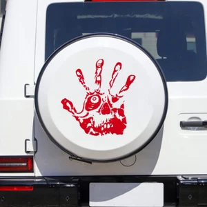 Red Hand Print Skull Face Car Hood/Body Sticker Self-Adhesive Vinyl Decal - Picture 1 of 5