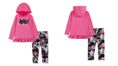 Bebé Niña Nike Dri-FIT Capucha Peplum Camiseta y Leggings Conjunto de 2 Piezas Talla 12M Foto 1 de 4