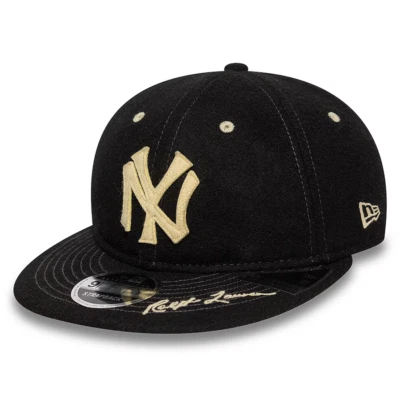 NY Yankees New Era x Polo Ralph Lauren Black Retro Crown 9FIFTY Strapback Hat - Image 1 of 4