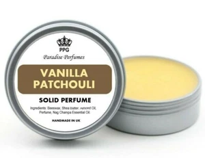 Vanilla Patchouli Natural Solid Perfume by Paradise Perfumes Fragrance Balm 15ml - Picture 1 of 1