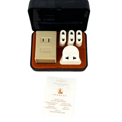Franzus 1600 watt 220-110V foreign electricity converter kit: 5 adapters in case - Image 1 of 4