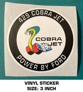 429 COBRA JET - VINYL STICKER DECAL POWER BY FORD - MUSTANG - TORINO - VINTAGE - Picture 1 of 2