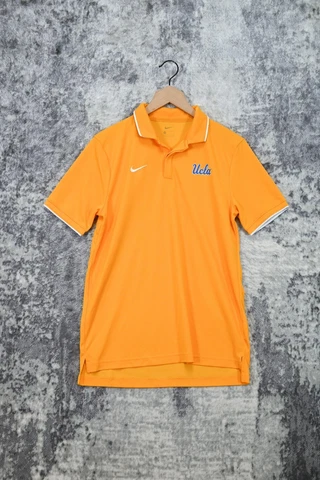 Nike UCLA Bruins Yellow Short Sleeve Polo Shirt Size M Medium Cover