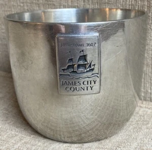 Handmade Pewter Jefferson Cup with Medallion Shirley Pewter Shop Williamsburg VA - Picture 1 of 14