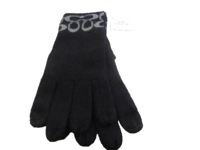 Woman's Black & Gray Gloves By Coach - Image 1 of 3