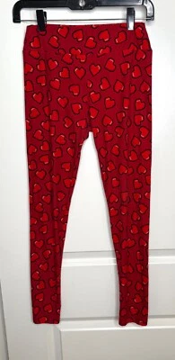 Lularoe Niños Leggings San Valentín Amore Rojo Talla 8-14 Foto 1 de 4