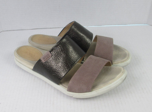 ECCO DAMARA II Sandali piatti in pelle liquirizia talupe profonda 10 US 41 EU