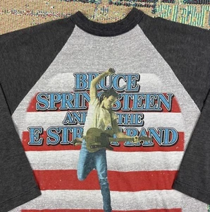 Vintage 1984 Bruce Springsteen Tour 84-85 3/4 Sleeve Raglan Tour T Shirt Small - Picture 1 of 13
